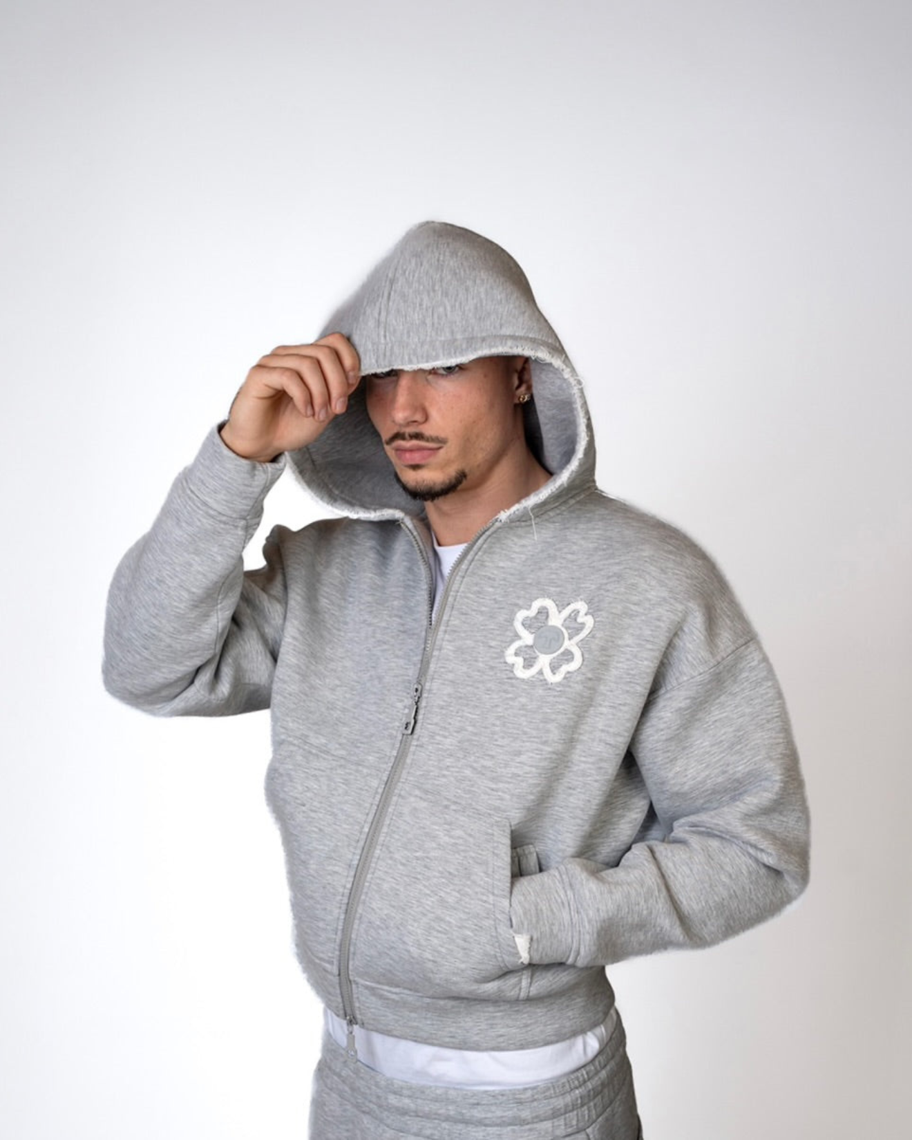 ZIP HOODIE STONE GREY